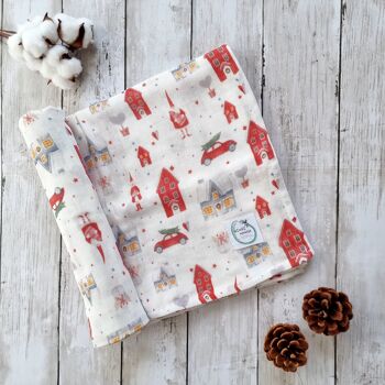 Couverture d'emmaillotage en mousseline - Merry Little Christmas 1
