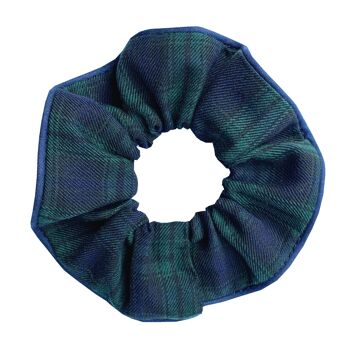 Chouchou passepoilé tartan vert 4