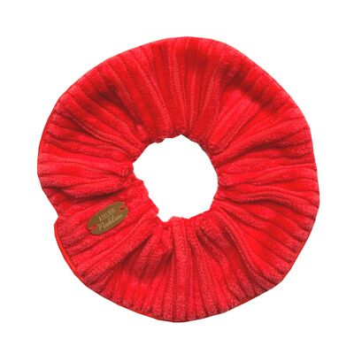 Red corduroy scrunchie