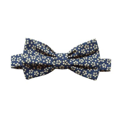 Adjustable bow tie for men blue forget-me-not print