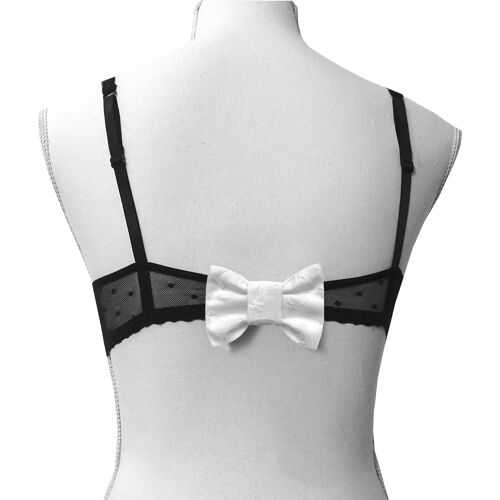 Noeud cache-agrafes de soutien gorge broderie BLANC