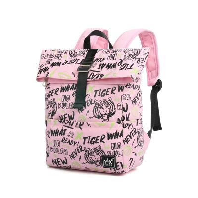 YLX Original Backpack | Kids - Light Pink Glowing Street Art- LPSA