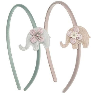 Baby headband with elephant and flower