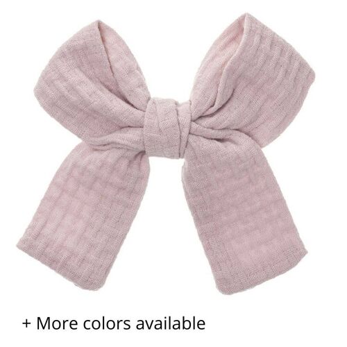 Handcrafted waffled cotton big bow with hairclip