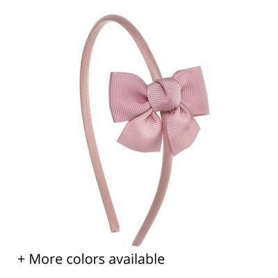 Soft headband with medium grosgrain hair bow handmade