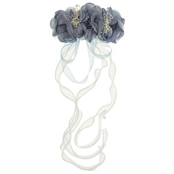 Barrette d'ornement de cheveux de fleurs colorées avec des rubans 4