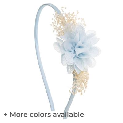 Haarband mit Chiffon-Blume und kleinen Blüten