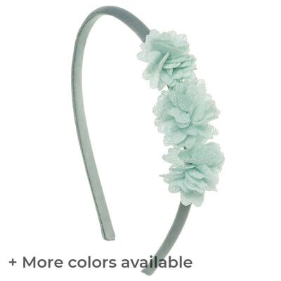 Soft hairband with three bambula little flowers