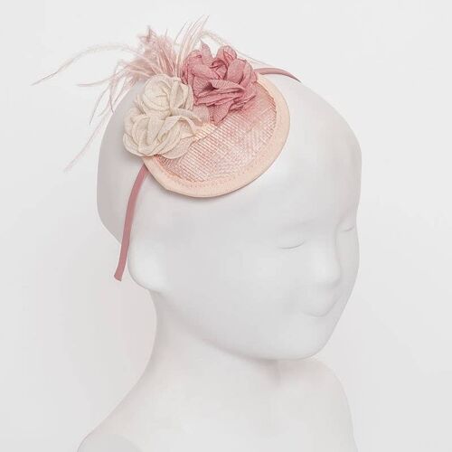 Hairband Headpiece Rounded Flower And Feathers