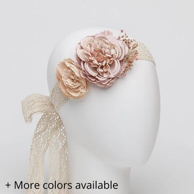 Belt Ribbon Big Flower And Gypsophila "Idoia"