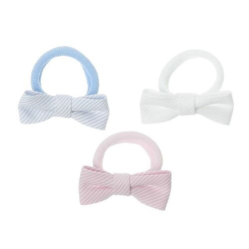Baby hair tie with little bow in pastel colors