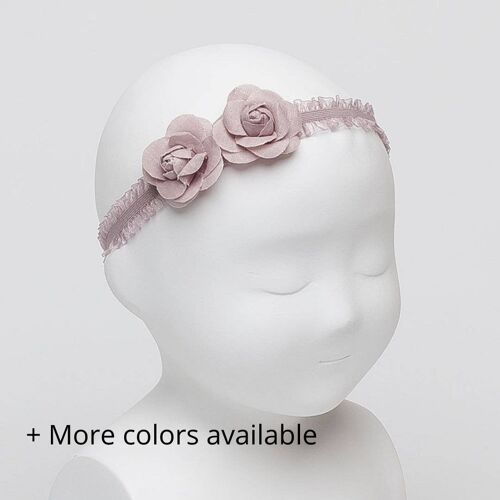 Pleated Baby Hairband with 2 flowers