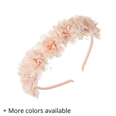 Hairband With Carnation Bambula Flower And Gypsophila