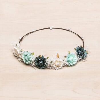 Couronne De Cheveux Combiné Fleurs Et Gypsophile "Elsa" 1