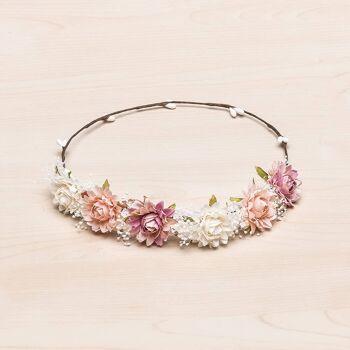 Couronne De Cheveux Combiné Fleurs Et Gypsophile "Elsa" 2