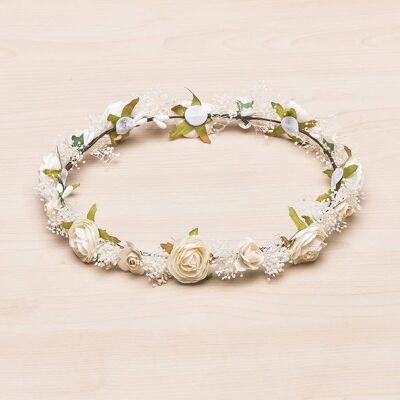 Couronne De Cheveux Fleur Et Gypso "Fiona"