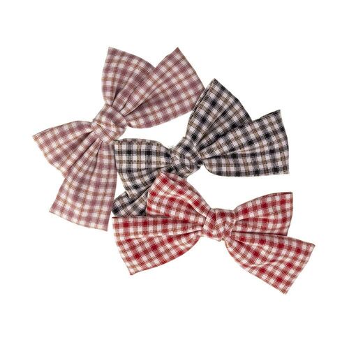 Big Artisan Gingham Bow with Duck Clip