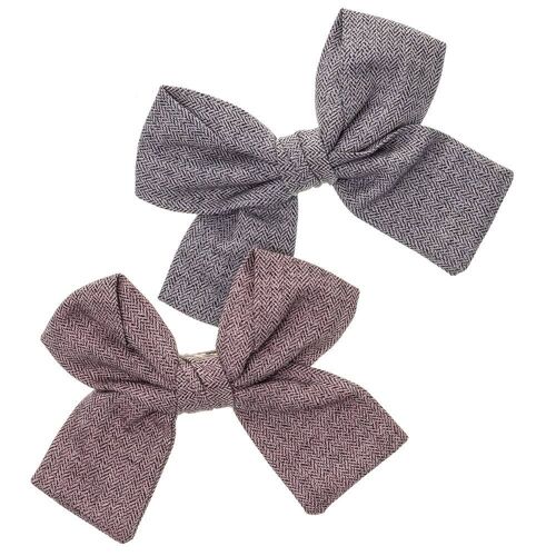 Big Artisan Textured Fabric Bow with Duck Clip