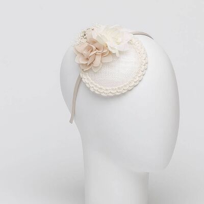 Bandeau Coiffe Fleur Et Gypso "Amaia"