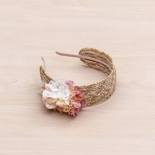 Natural Fiber Hairband with Floral Headpiece
