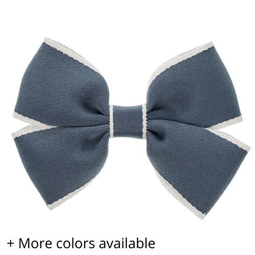Butterfly Bow with white border on a Duck Clip-French Blue