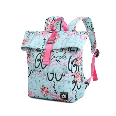 YLX Original Backpack | Kids -Bleached Aqua Girls Street Art - ASTG