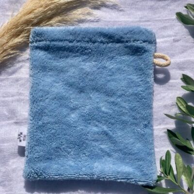 Double-sided washcloth Light blue