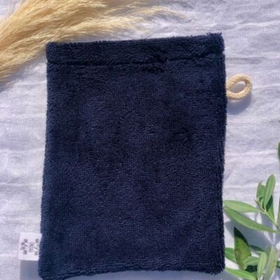 Double-sided washcloth Midnight blue