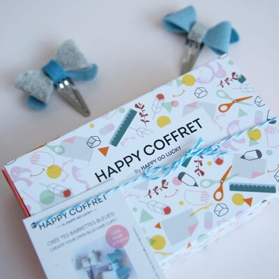 Kreativset Happy Box „Erstellen Sie Ihre blauen Haarspangen“ / blaue Haarspangen