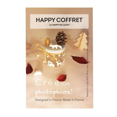 Kit creatif spécial Noël "Crée ton photophore" avec guirlande led