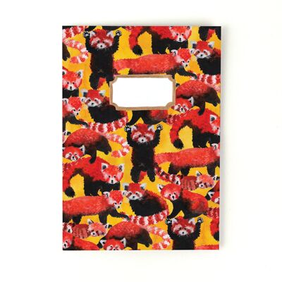 Confezione di quaderni con stampa Panda rossi