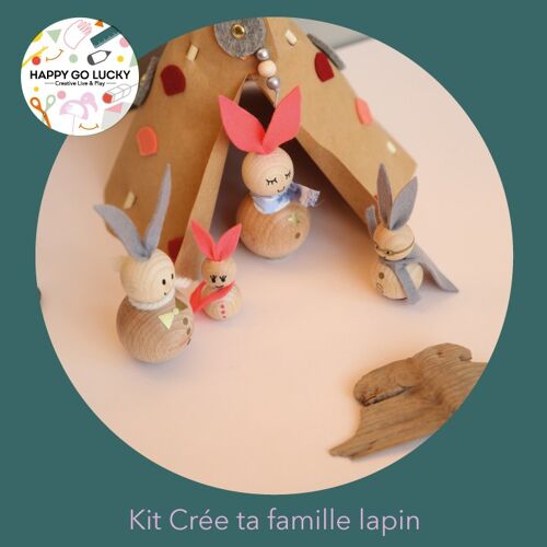 Kit créatif Happy coffret "Crée ta famille lapin"