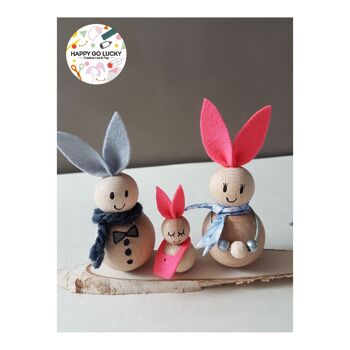 Kit créatif Happy coffret "Crée ta famille lapin" 9