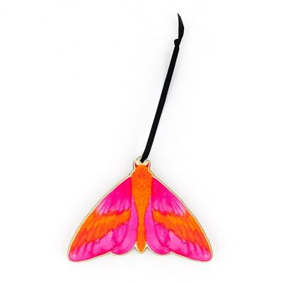Rosy Maple Moth Wooden Hanging Decoration