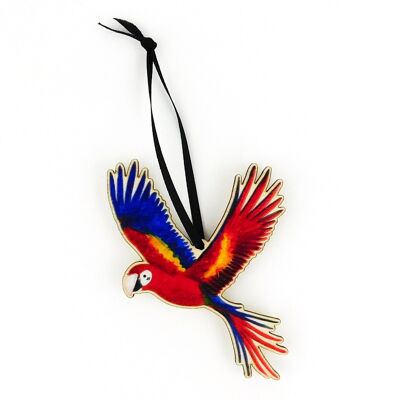 Psittacidae Scarlet Macaw Wooden Hanging Decoration