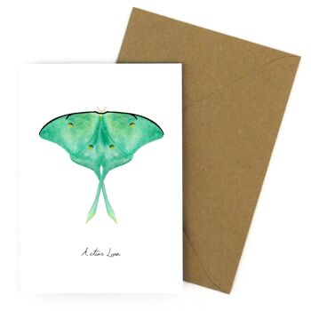 Carte de voeux lépidoptères Luna Moth 1