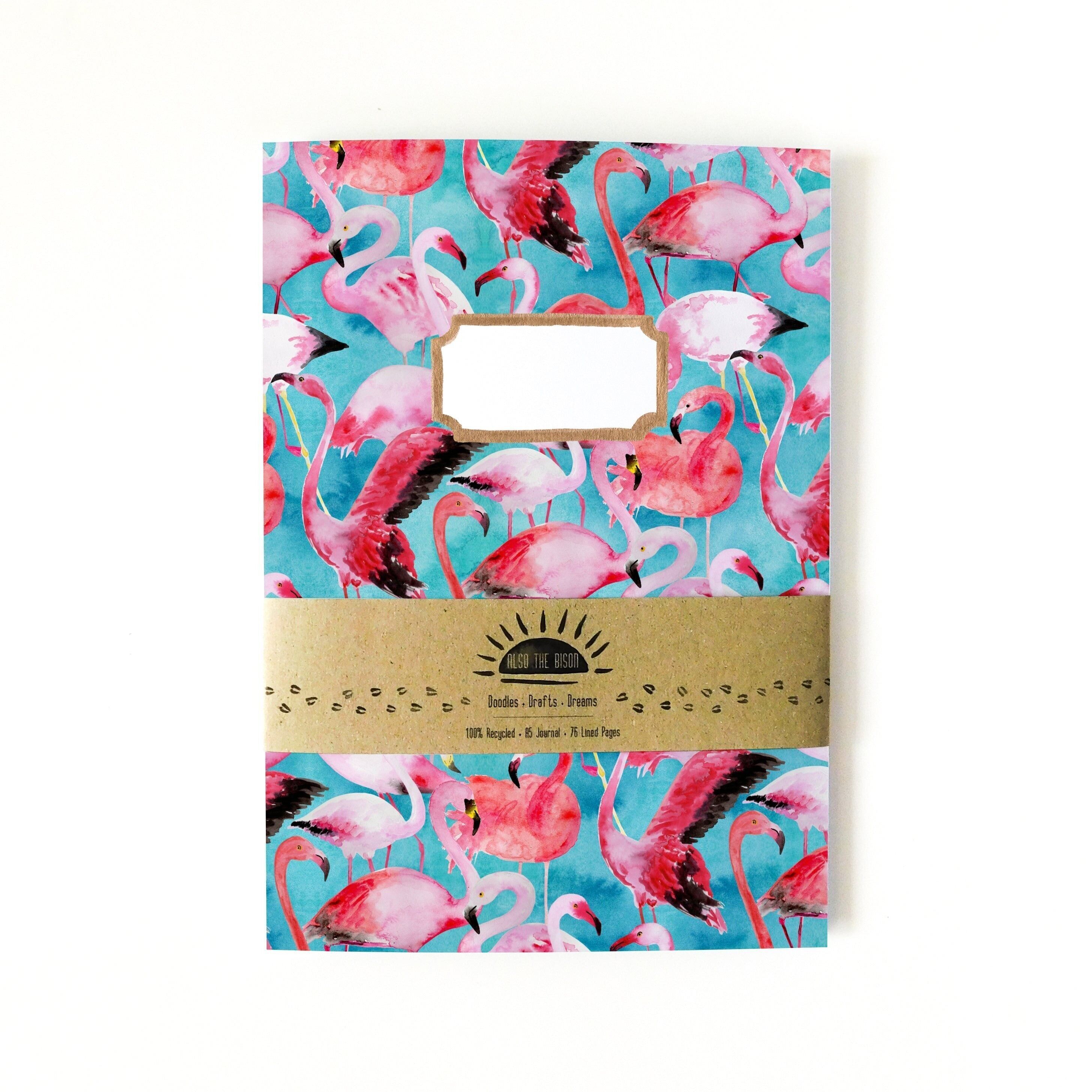 Flamboyance of Flamingos Print Liniertes Notizbuch