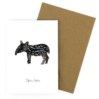 Tarjeta de felicitación de becerro de tapir de vela