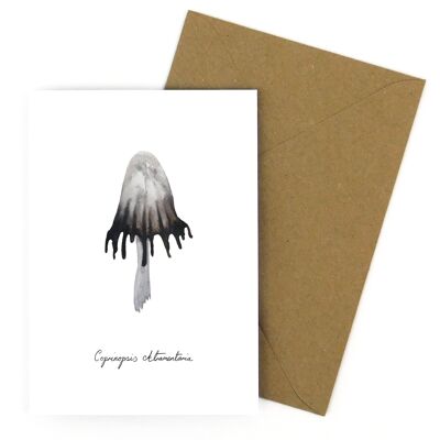 Fungi Ink Cap Mushroom Greetings Card