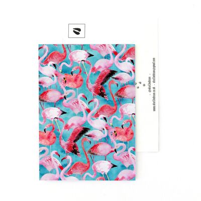 Cartolina con stampa Flamboyance of Flamingos