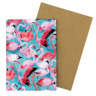 Flamboyance of Flamingos Greetings Card