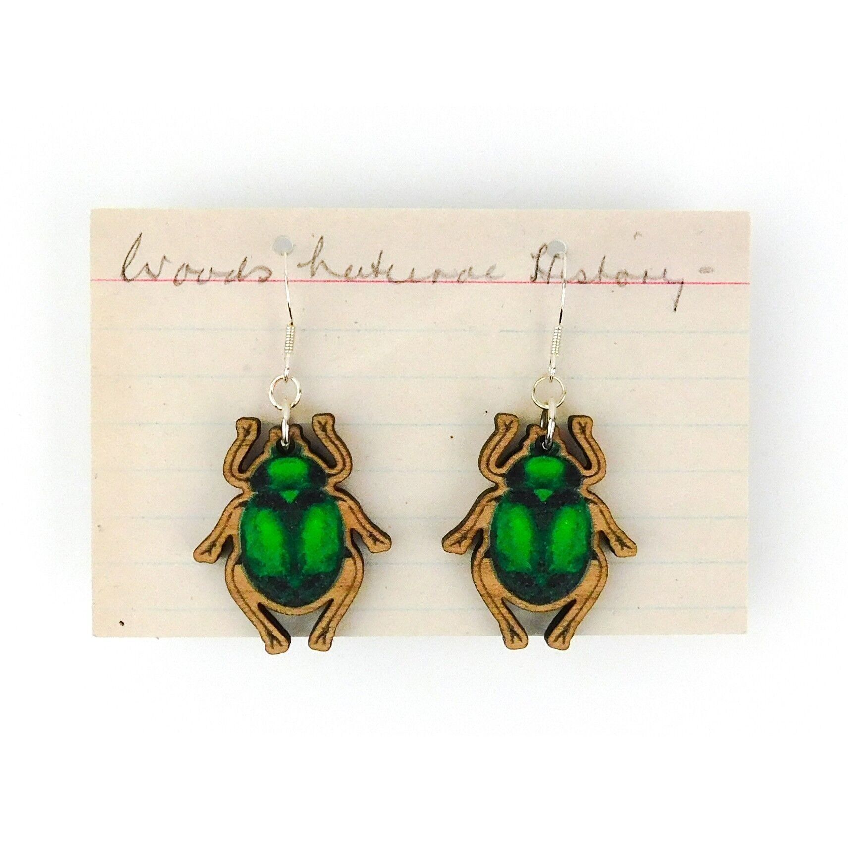 Orecchini Coleoptera Scarabeo Acetosa Verde