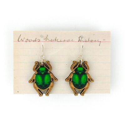 Orecchini Coleoptera Scarabeo Acetosa Verde