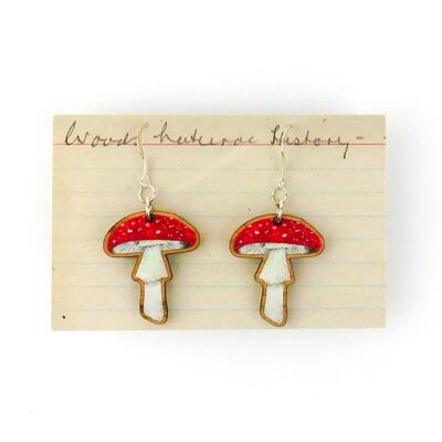 Boucles d'oreilles champignons amanite tue-mouche