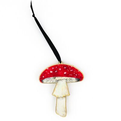 Fungi Fly Agaric Wooden Hanging Decoration