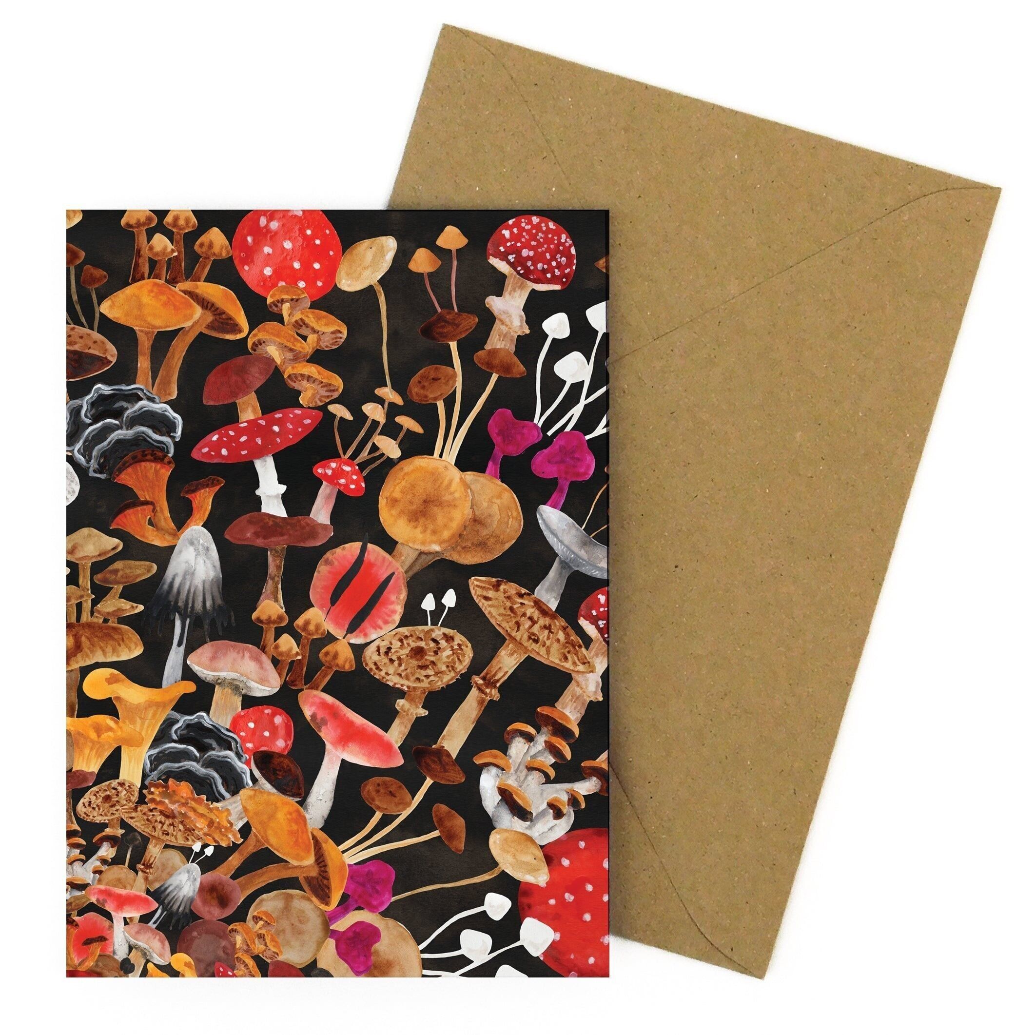 Cartolina d'auguri di funghi