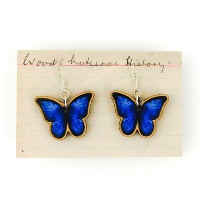 Boucles d'Oreilles Papillon Morpho Lépidoptères