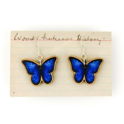 Lepidoptera Morpho Butterfly Earrings
