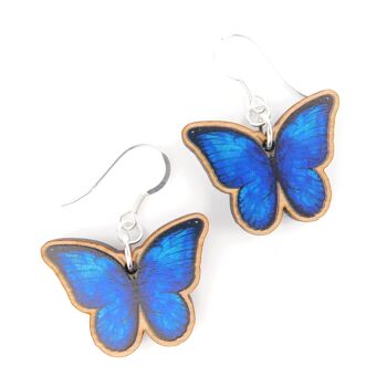 Boucles d'Oreilles Papillon Morpho Lépidoptères 2