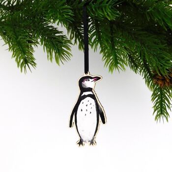 Waddle Humboldt Penguin Décoration à suspendre en bois 2